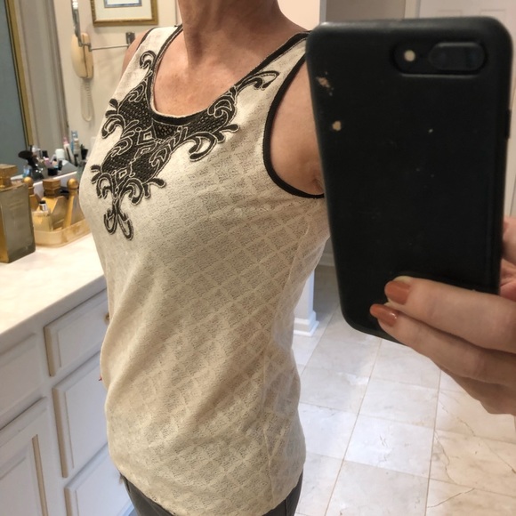 FREE with purchase: Chelsea & Violet tank, cream w/ embroidery, tank, Sz S - Picture 11 of 11